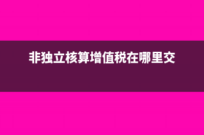 非独立核算增值税可以合并报税么?(非独立核算增值税在哪里交)