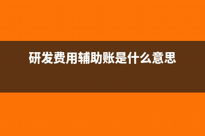 研发费用辅助账包括资本化支出吗?(研发费用辅助账是什么意思)