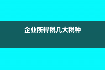 企业所得税几大扣除标准有哪些?(企业所得税几大税种)