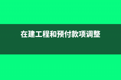 在建工程和预付账款的区别(在建工程和预付款项调整)