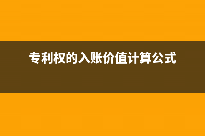 专利权的入账价值包含哪些?(专利权的入账价值计算公式)