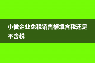 小微企业免税销售额怎么填?(小微企业免税销售额填含税还是不含税)