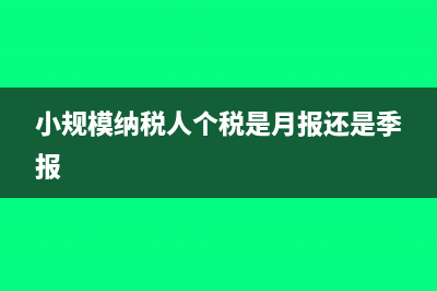 小规模纳税人个人所得税起征点(小规模纳税人个税是月报还是季报)
