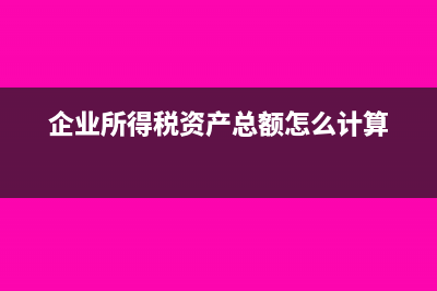 企业所得税资产总额为零怎么填?(企业所得税资产总额怎么计算)
