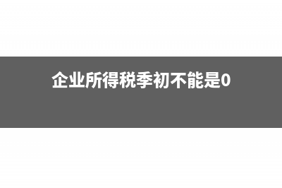 企业所得税季初资产总额怎么填?(企业所得税季初不能是0)