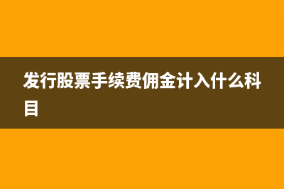 发行股票手续费和佣金计入什么科目?(发行股票手续费佣金计入什么科目)