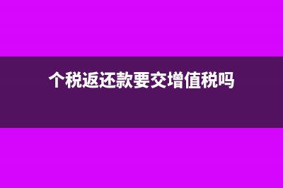个税返还款的增值税怎么填申报表?(个税返还款要交增值税吗)