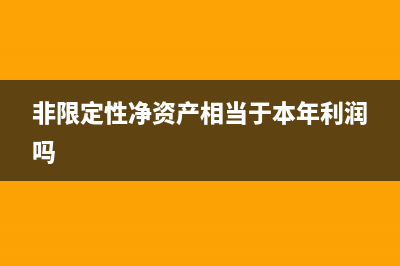 非限定性净资产相当于企业的哪个科目?(非限定性净资产相当于本年利润吗)