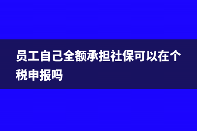 员工自己全额承担社保怎么做账(员工自己全额承担社保可以在个税申报吗)
