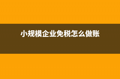 小规模企业免税怎么做账?(小规模企业免税怎么做账)