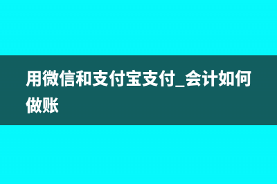 微信支付宝财务核算怎么操作(用微信和支付宝支付 会计如何做账)