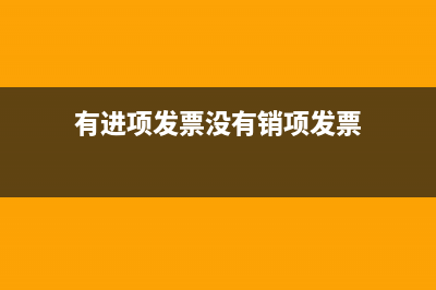 有进项发票没有销项怎么操作(有进项发票没有销项发票)