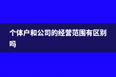 个体户和公司的优缺点有哪些(个体户和公司的经营范围有区别吗)