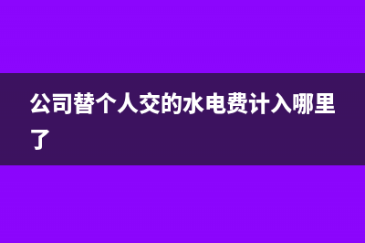 公司替个人交的社保费用计入哪个会计科目(公司替个人交的水电费计入哪里了)