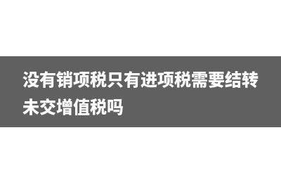 没有销项税只有进项税月底怎么做账(没有销项税只有进项税需要结转未交增值税吗)
