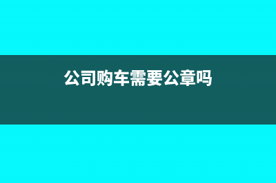 公司购车需要公帐付款吗(公司购车需要公章吗)