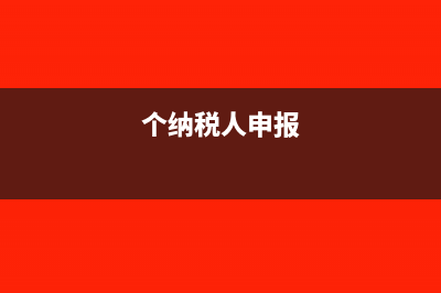 纳税申报个税怎么操作(个纳税人申报)