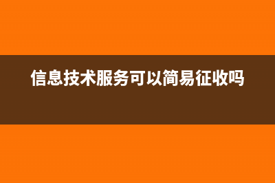 信息技术服务可以开专票吗?(信息技术服务可以简易征收吗)
