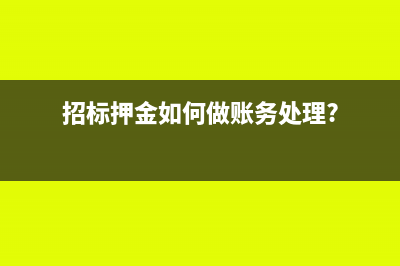 招标押金如何做账务处理?