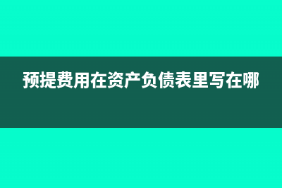 预提费用在资产负债表中如何体现?(预提费用在资产负债表里写在哪)