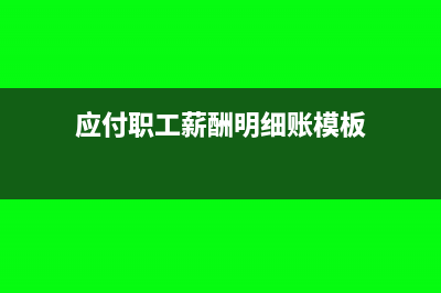 应付职工薪酬明细科目主要有哪些科目?(应付职工薪酬明细账模板)
