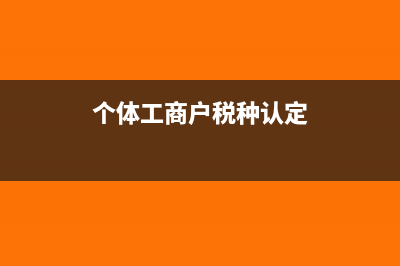 个体工商户税种怎么核定(个体工商户税种认定)