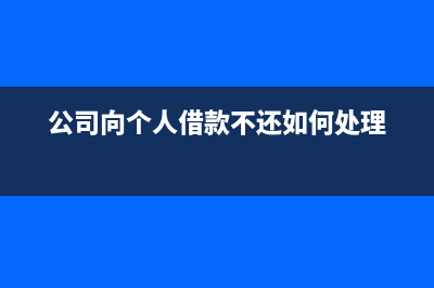 公司向个人借款无利息怎么处理(公司向个人借款不还如何处理)