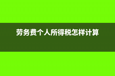 劳务费个人所得税申报怎么操作(劳务费个人所得税怎样计算)
