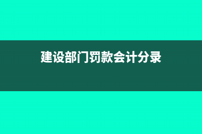 建设期罚款可否计入工程进行待摊(建设部门罚款会计分录)