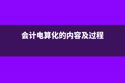 会计电算化的内容有哪些(会计电算化的内容及过程)