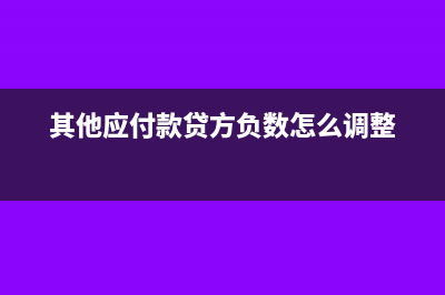 其他应付款贷方计提坏账吗(其他应付款贷方负数怎么调整)