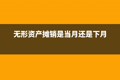 无形资产摊销是什么意思(无形资产摊销是当月还是下月)