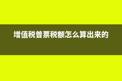 增值税普票税额怎么算(增值税普票税额怎么算出来的)