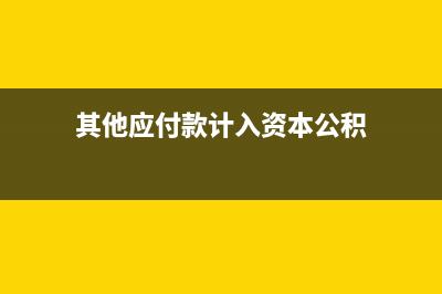 其他应付款计入成本怎么做账(其他应付款计入资本公积)