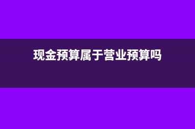 现金预算属于业务预算吗?(现金预算属于营业预算吗)