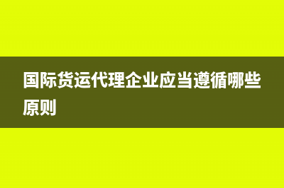 国际货运代理企业所得税税率多少?(国际货运代理企业应当遵循哪些原则)