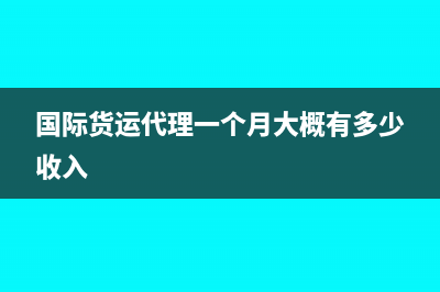 国际货运代理一般纳税多少?(国际货运代理一个月大概有多少收入)