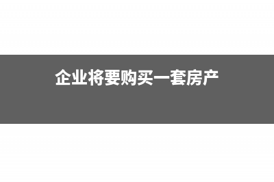 企业需要购买两个财务软件分别做内外帐吗?(企业将要购买一套房产)