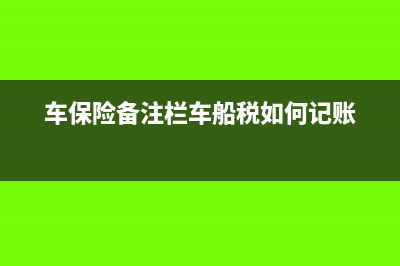 车保险备注栏车船税如何记账