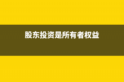 股东投资可以是现金吗?(股东投资是所有者权益)