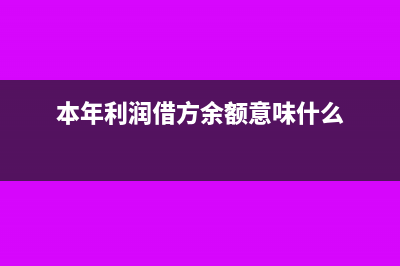 本年利润借方余额表示什么?(本年利润借方余额意味什么)