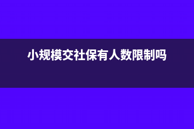 小规模社保最多几个人?(小规模交社保有人数限制吗)