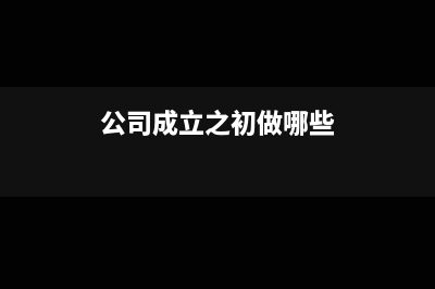 公司成立之初怎么建账?(公司成立之初做哪些)