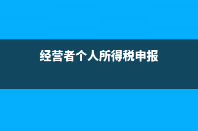 经营者个税的收入总额和成本费用怎么填(经营者个人所得税申报)