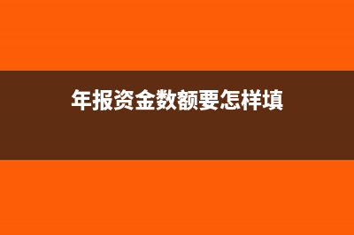 年报资金数额要填多少?(年报资金数额要怎样填)