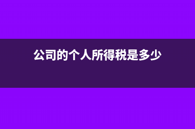 公司的个人所得税怎么计算(公司的个人所得税是多少)