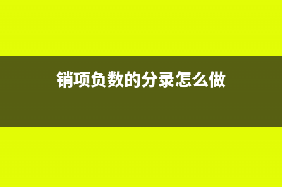 销项负数附表一怎么填(销项负数的分录怎么做)