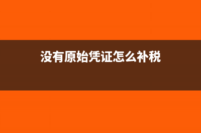 没有原始凭证怎么做账(没有原始凭证怎么补税)