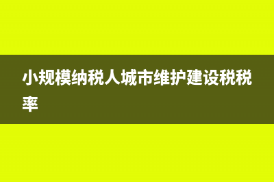 小规模纳税人城市维护建设税怎么填(小规模纳税人城市维护建设税税率)