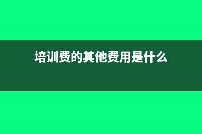 培训费的其他费用包括什么?(培训费的其他费用是什么)